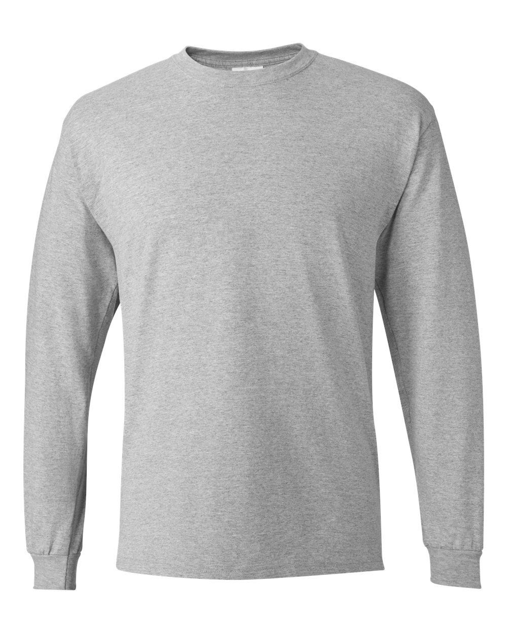 Men's Essentials Long Sleeve T-Shirt Pack, Crewneck Cotton Tees, Light Steel, 4-Pack