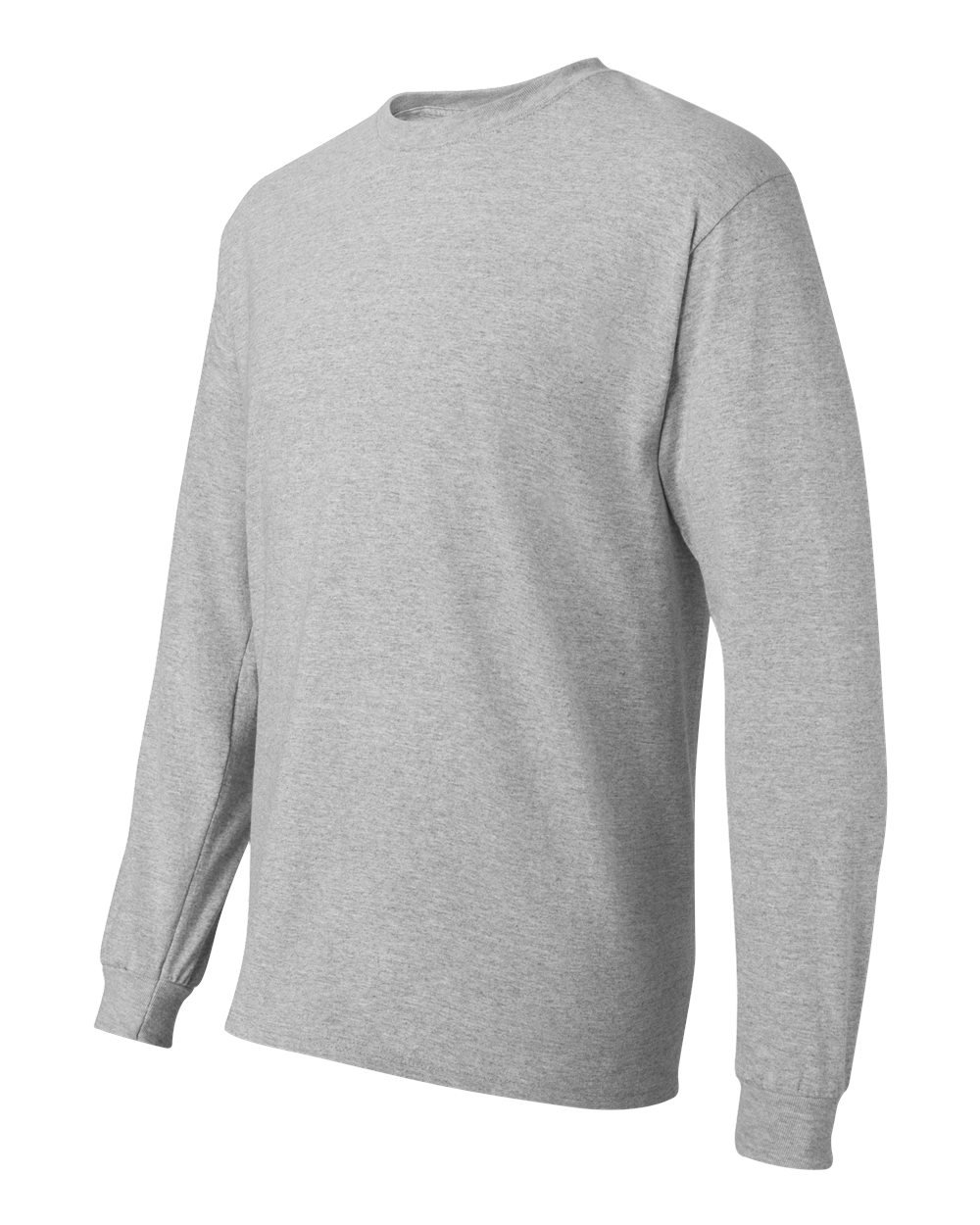 Men's Essentials Long Sleeve T-Shirt Pack, Crewneck Cotton Tees, Light Steel, 4-Pack