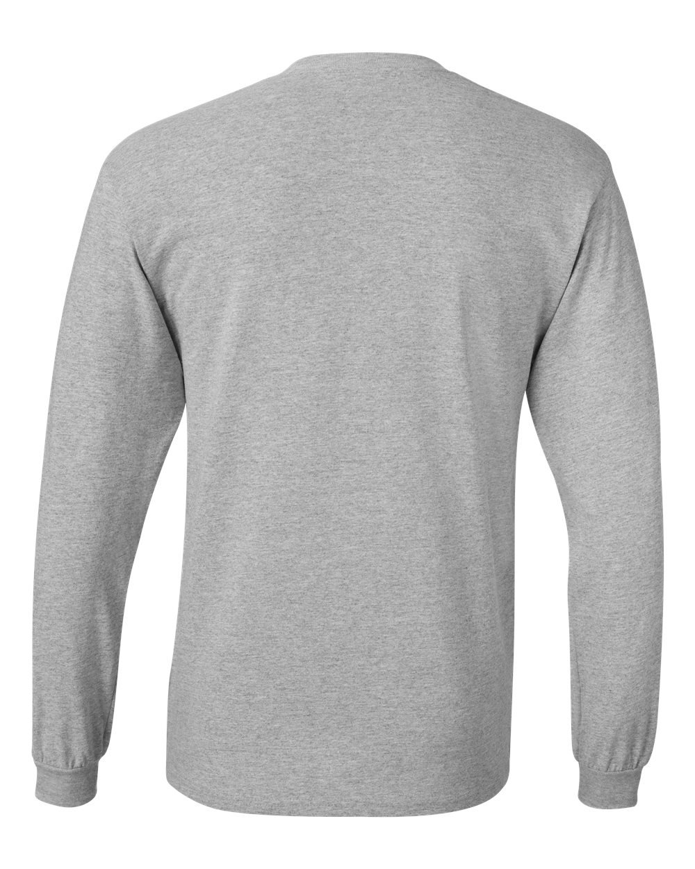 Men's Essentials Long Sleeve T-Shirt Pack, Crewneck Cotton Tees, Light Steel, 4-Pack