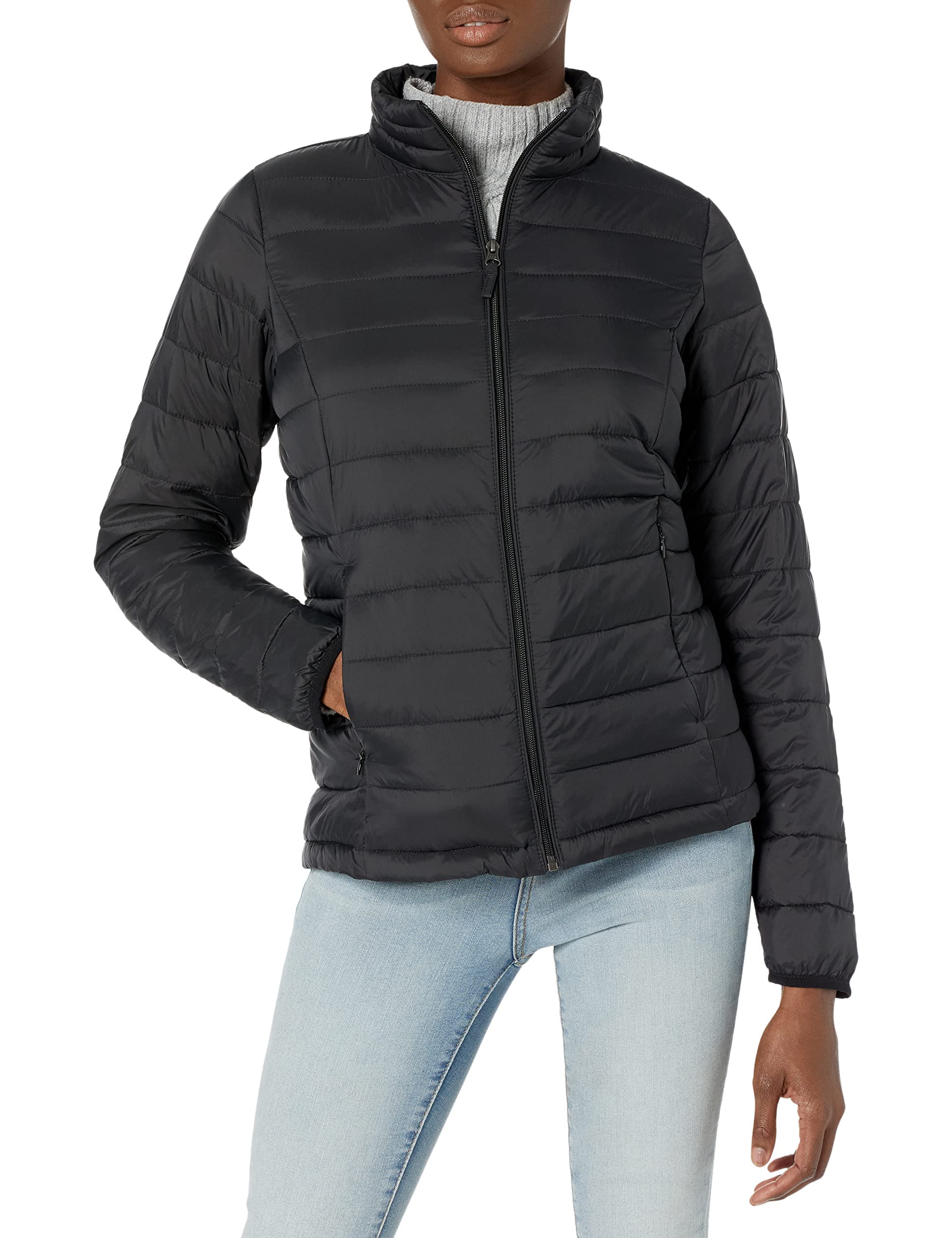 Women's Lightweight Long-Sleeve Water-Resistant Puffer Jacket (Available in Plus Size) - Click Image to Close