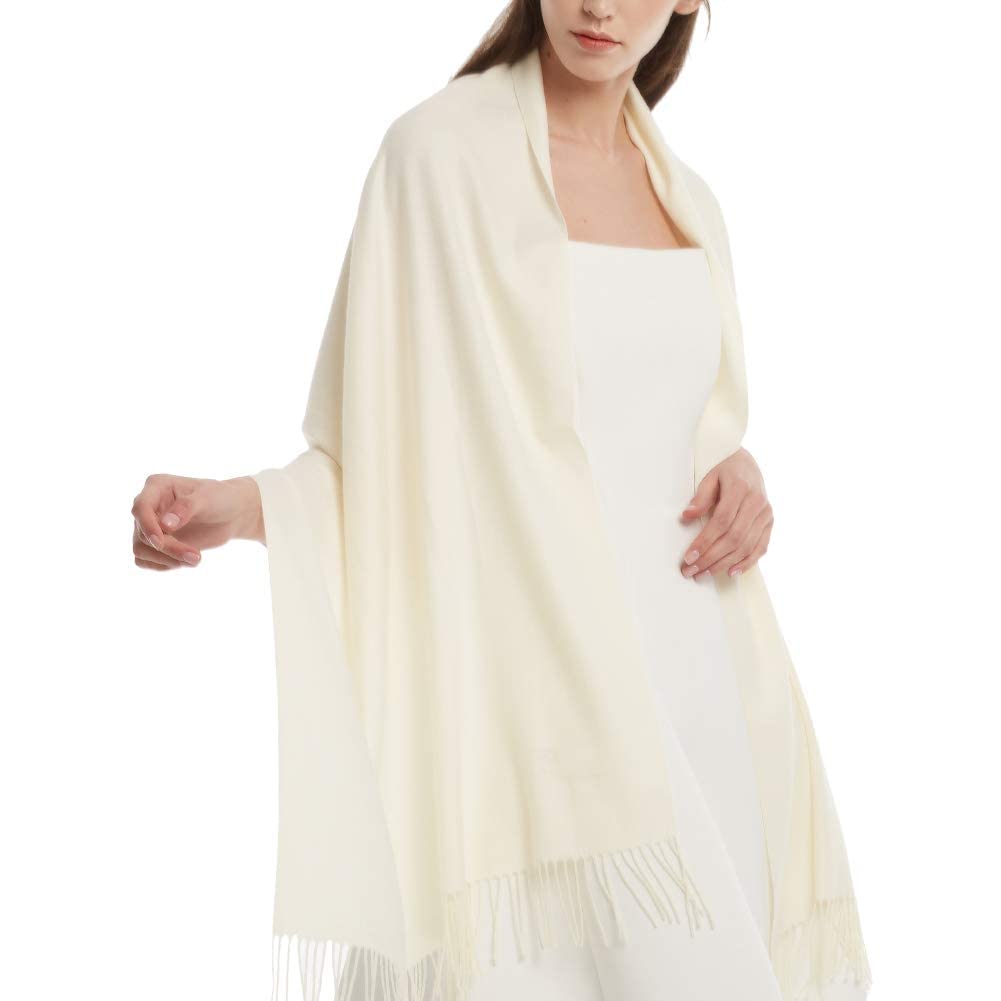 Womens Winter Scarf Cashmere Feel Pashmina Shawl Wraps Soft Warm Blanket cream