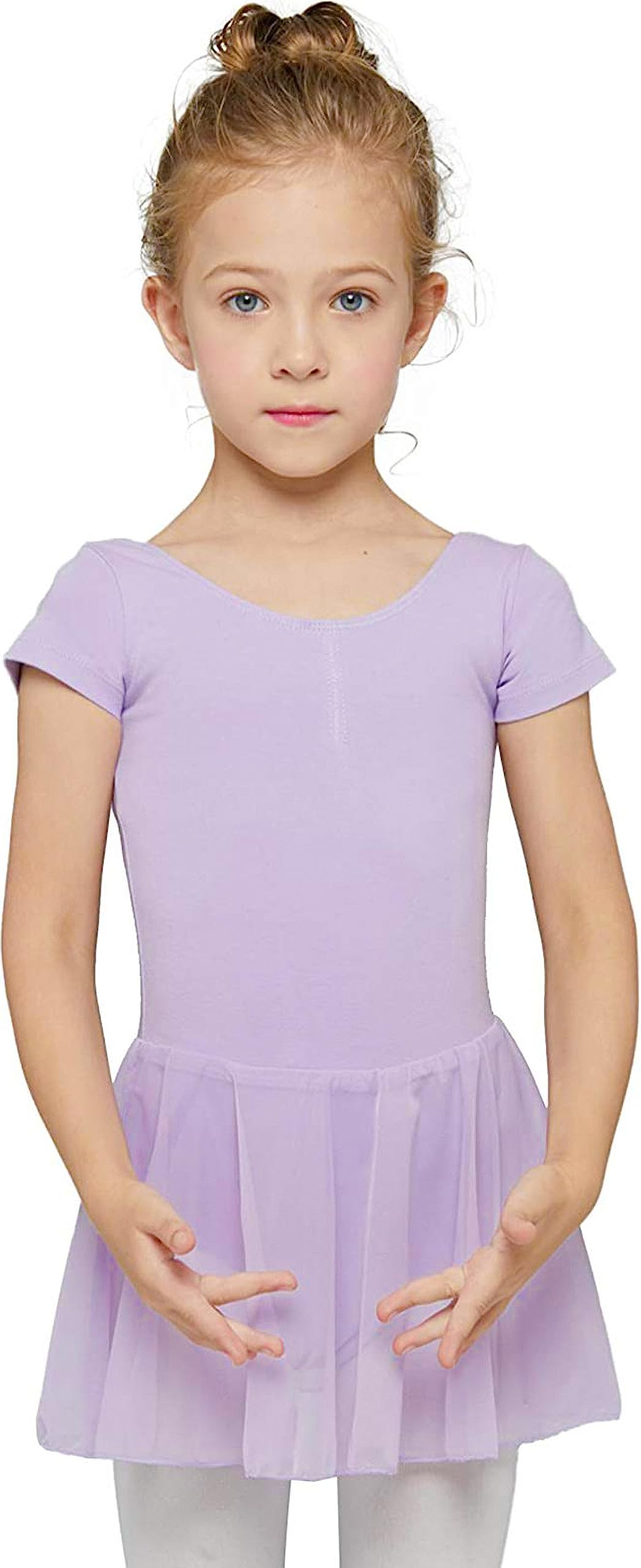 Toddler Girls Ballet Leotards with Skirt Classic Short Sleeve Dance Gymnastic Ballerina Outfit Dress