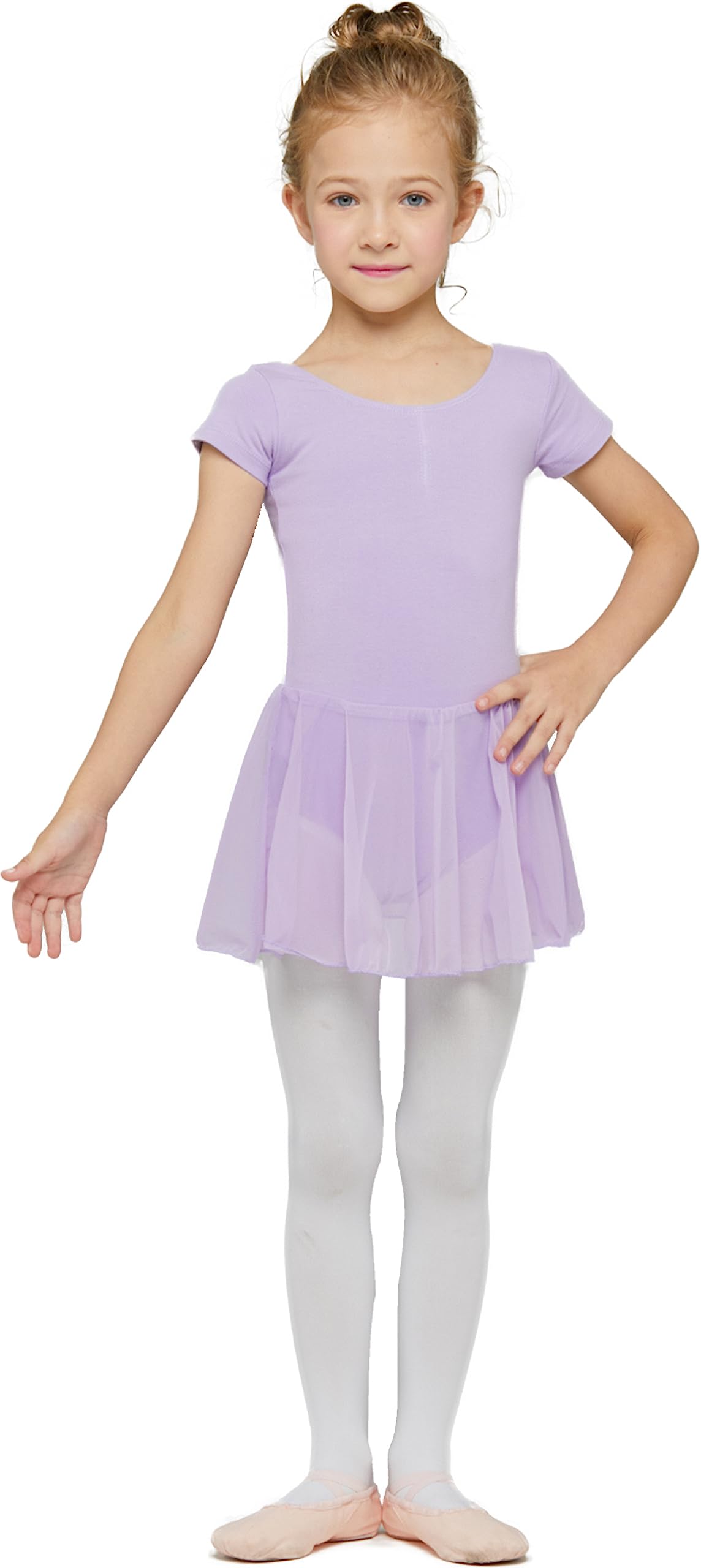 Toddler Girls Ballet Leotards with Skirt Classic Short Sleeve Dance Gymnastic Ballerina Outfit Dress