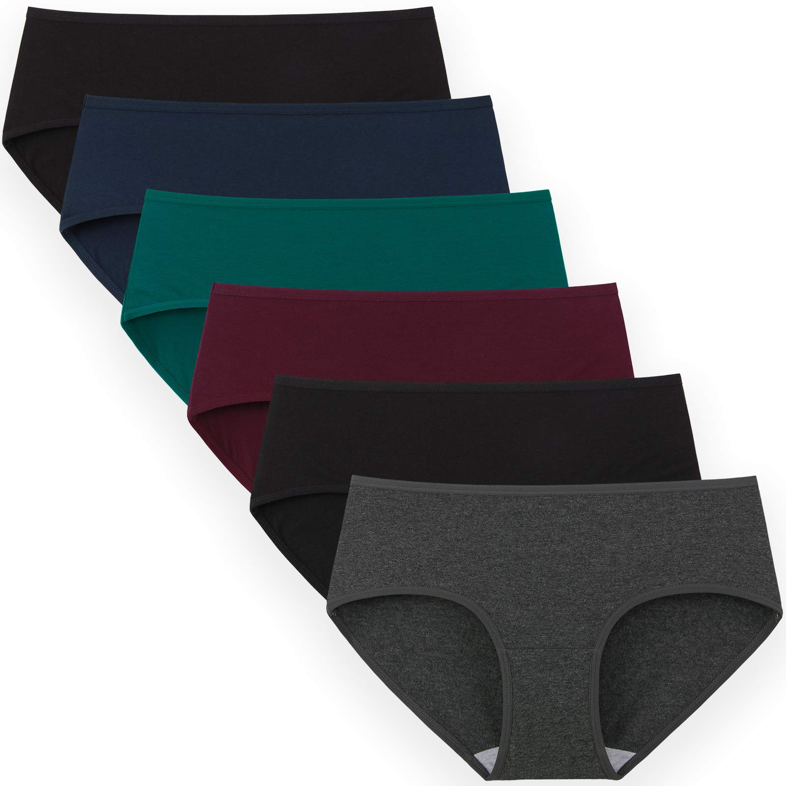 Womens Underwear Cotton Hipster Panties Regular & Plus Size 6-Pack - Click Image to Close