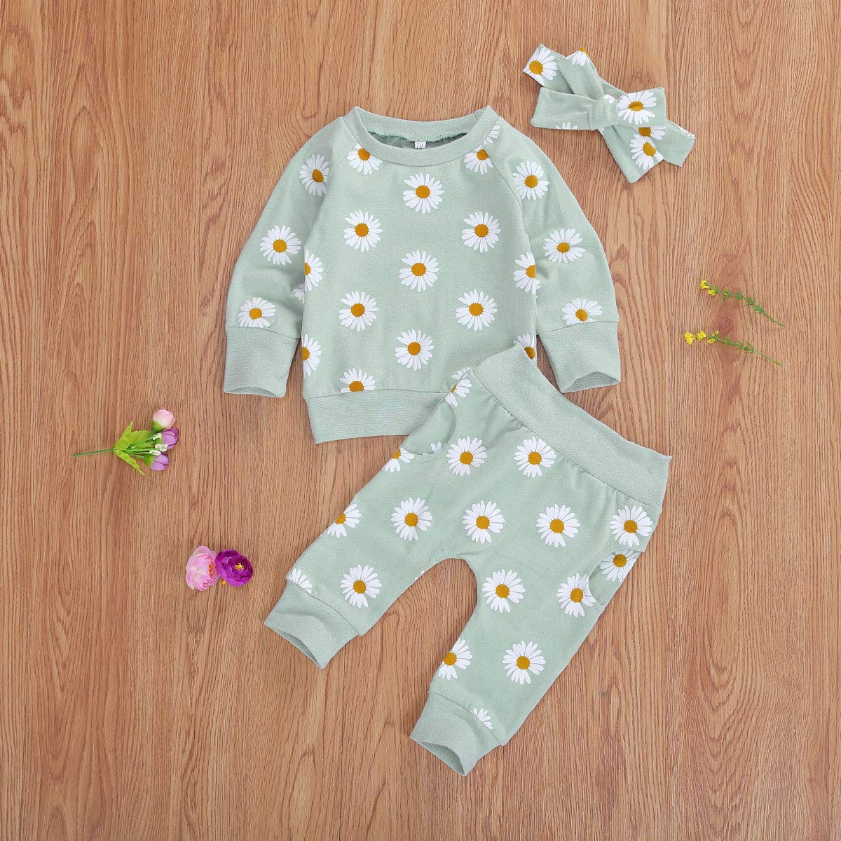 Newborn Infant Baby Girl Clothes Set Long Sleeve Sweatshirts Tops Pants Outfits Clothing Gifts 3 6 9 12 18 24 Months Green