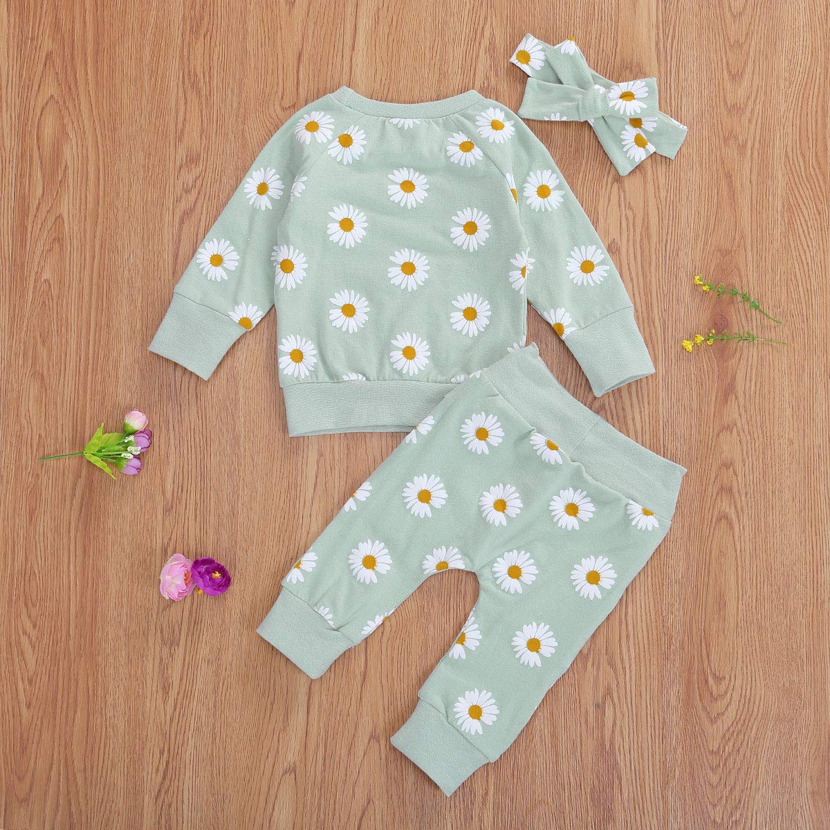 Newborn Infant Baby Girl Clothes Set Long Sleeve Sweatshirts Tops Pants Outfits Clothing Gifts 3 6 9 12 18 24 Months Green