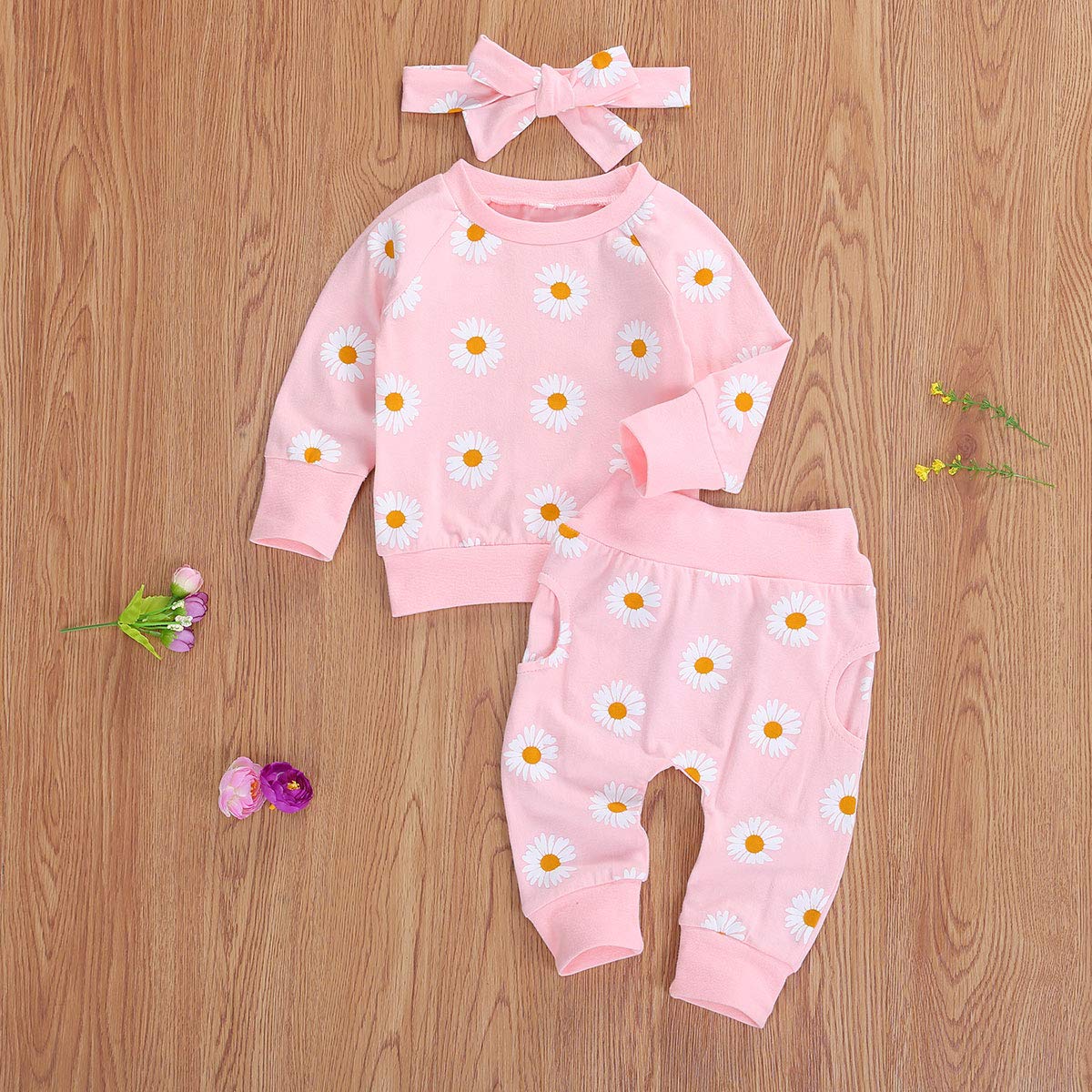 Newborn Infant Baby Girl Clothes Set Long Sleeve Sweatshirts Tops Pants Outfits Clothing Gifts 3 6 9 12 18 24 Months Pink