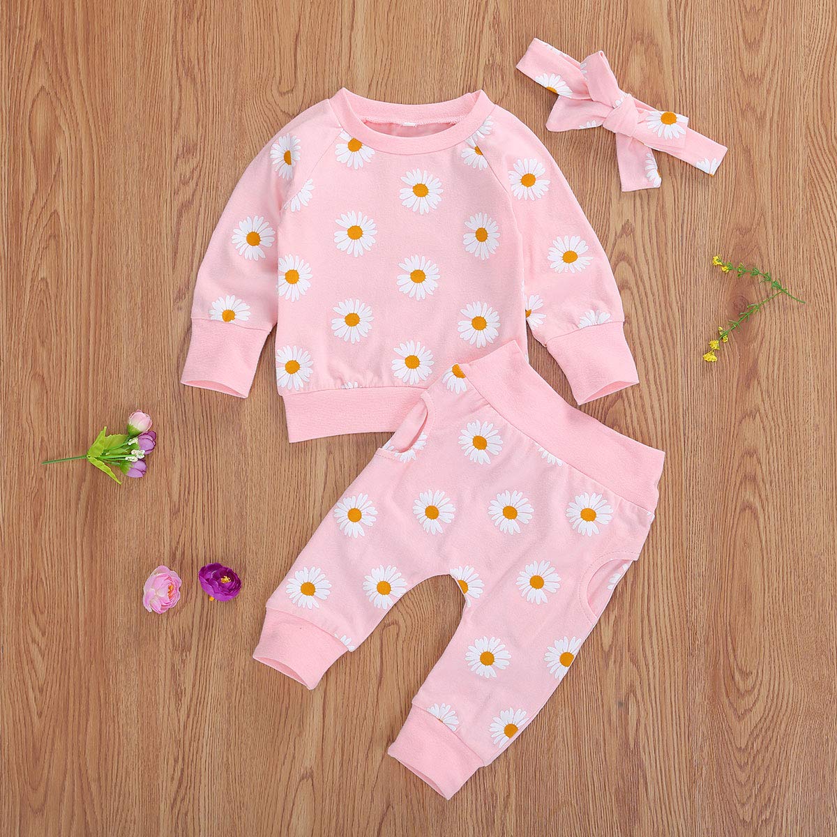 Newborn Infant Baby Girl Clothes Set Long Sleeve Sweatshirts Tops Pants Outfits Clothing Gifts 3 6 9 12 18 24 Months Pink