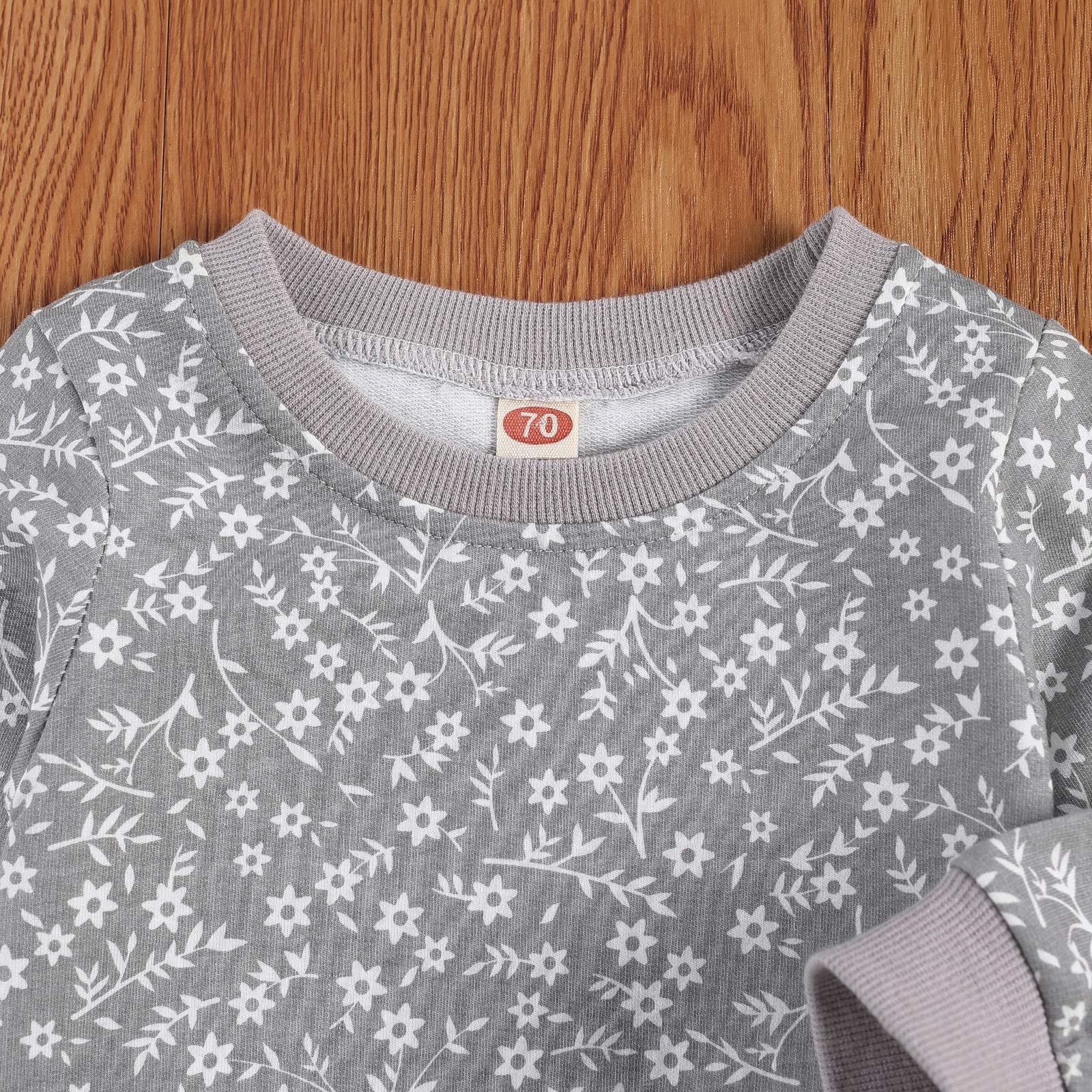 Newborn Infant Baby Girl Clothes Set Long Sleeve Sweatshirts Tops Pants Outfits Clothing Gifts 3 6 9 12 18 24 Months X-grey