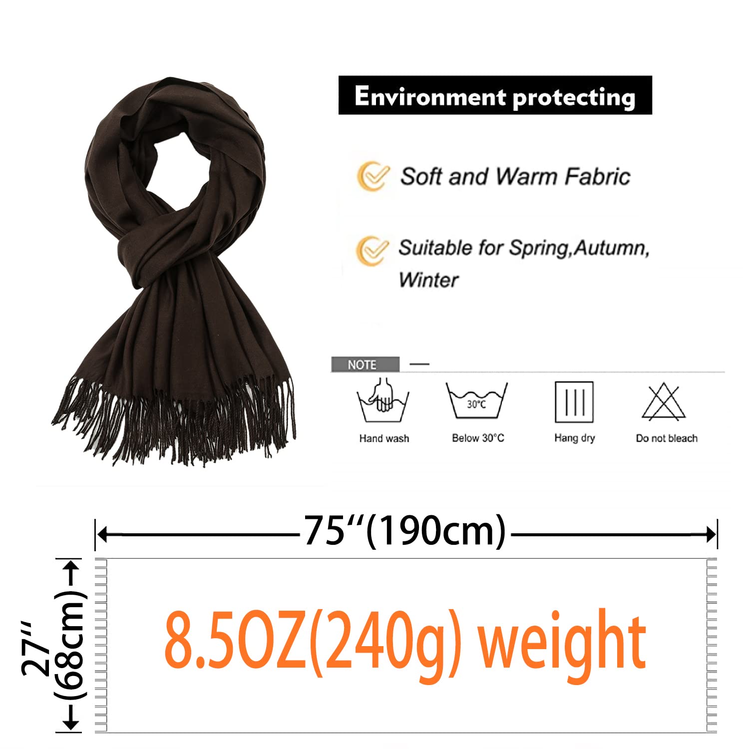 Women's Scarf Pashmina Shawls and Wraps for Evening Dress Bridesmaid Wedding Bridal Winter Warm Long Large Scarves